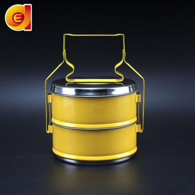 China BQ-QE Vintage Design Sustainable Color With Flower Printed Tiffin Lunch Box for sale