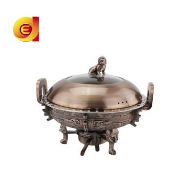 China High Quality Viable Red Bronze Chinese Hot Stove Tripod Stainless Steel Hot Pot Alcohol Stove for sale