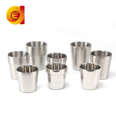 China Sustainable Universal Stainless Steel 304 Double-Layer Cup Leisure Tea Cup for sale