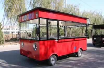 China Lámina de acero inoxidable galvanizado rojo conveniente coche de comedor de autobús eléctrico con tapa plana en venta