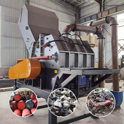 China 220V Scrap Metal Hammer Mill Crusher Aluminum Iron Steel Paint Bucket Cans Shredder for sale