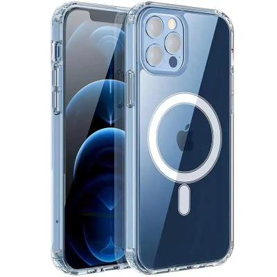 China Shockproof wholesale Clear wireless charging mobile phone case iphone 15 pro max tpu magnetic suction cell phone case for iphone 15 Cover for sale