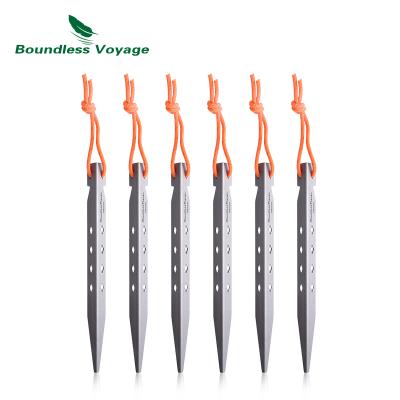 China Lightweight Tent Pegs 14g Outdoor Camping Titanium Nail 165mm Travel Tent Pegs V Shape Unlimited Windproof Tent Stakes for sale