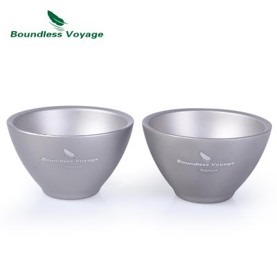 China Outdoor Camping Whiskey Travel Picnic Wine Tea Coffee Alcohol Drinkware Double-wall Sake Unlimited Lightweight Titanium Mug Cup for sale