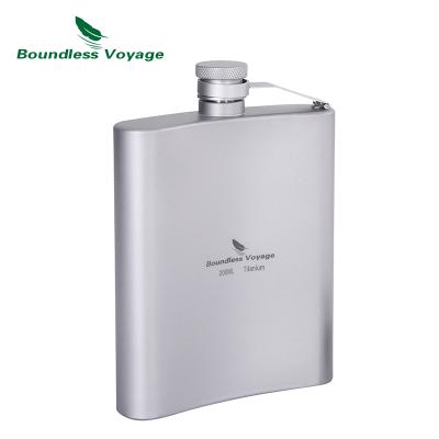 China Mini Titanium Hip Flask With Wine Bottle Travel Lightweight Unlimited Portable Wine Jar Outdoor Flat Screw Clip for sale