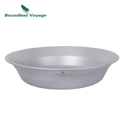 China Lightweight Unlimited Travel Dinner Camping Equipment Titanium Rolls Single-Walled Outdoor Camping Dishes Bowl Dishes Tableware for sale