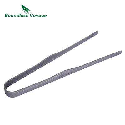 China Lightweight Outdoor Titanium Food Clip Unlimited Titanium Clip Travel Picnic BBQ Tongs for sale