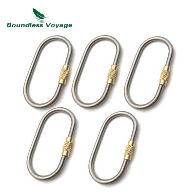 China Lightweight Unlimited Travel Pocket Tool Multi Titanium Carabiner Backpack Portable Locking Titanium Clasps Mini for sale