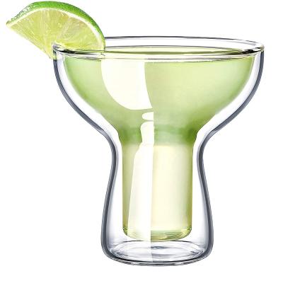 China Margarita Glasses Insulating 12-Ounce Modern Double Wall Unique Cocktail Glassware Creative Bar Glassware for sale