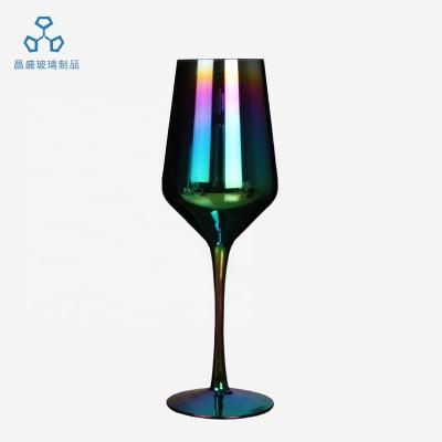 China Outer Black Colored Glass of Diamond Shape Unique Wine Glasses Crystal Wine Glass Colored Wine for sale