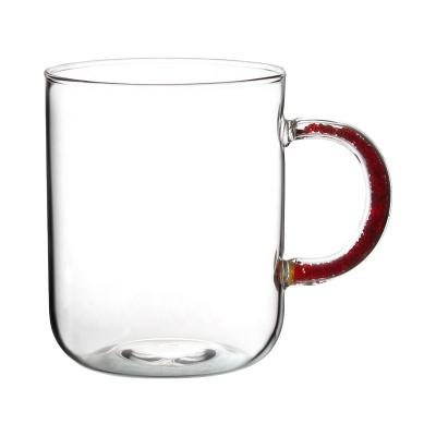 China 2021 Amazon CLASSIC Success Insulated High Quality Drinking Sustainable Glass Mug With Colored Handle for sale