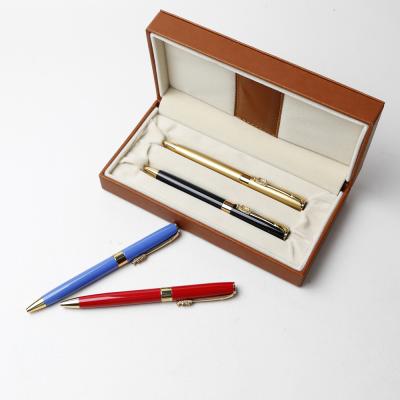 China office & School Pen Set Gift Box Metal Aluminum Ball Pen With Logo for sale