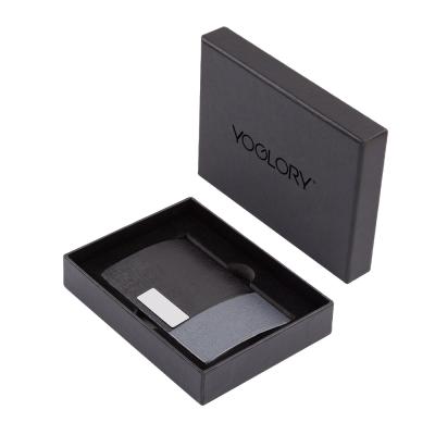 China Fashion high quality custom made PU meatl business name card holder with box for promotion for sale