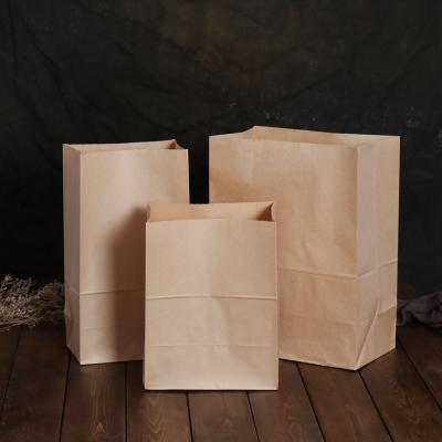 China BIODEGRADABLE Food Grade Packaging Bakery Bags White Brown Kraft Paper Bags With Logo Printing for sale