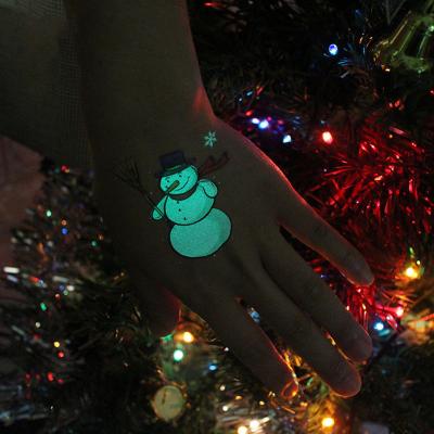 China Fluorescence Temporary Full Color Christmas Temporary Custom Tattoo Stickers Waterproof for sale