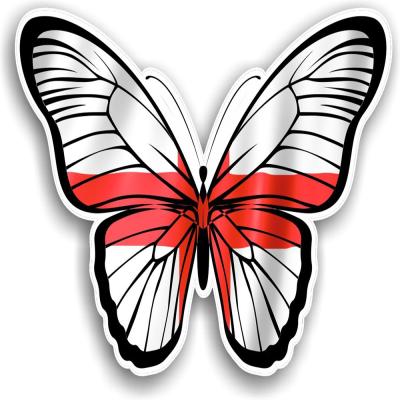 China Decorative Sticker Colorful Iridescent Easy Peel Off Epoxy Body Butterfly Car Decoration Sticker for sale