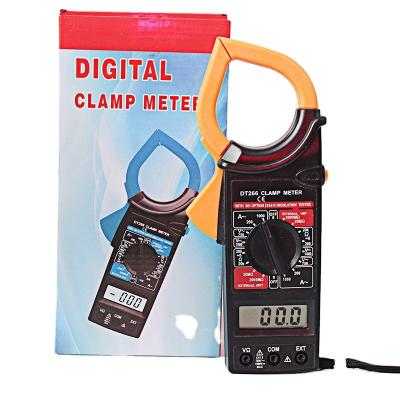 China Dt266 Digital Current Clamp Meter Buzzer Data Hold Multimeter Voltmeter Ohm Ammeter Tester With Test Leads DT266 for sale