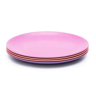 China Eco - Friendly Biodegradable Reusable Bamboo Fiber Kids Dish Sets Custom Dinner Plate for sale