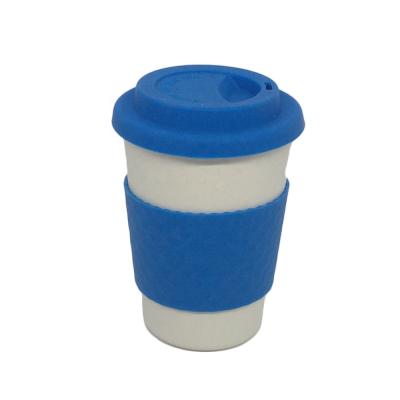 China Sustainable Reusable Eco - Friendly Biodegradable Bamboo Fiber Coffee Mug With Silicone Lid for sale