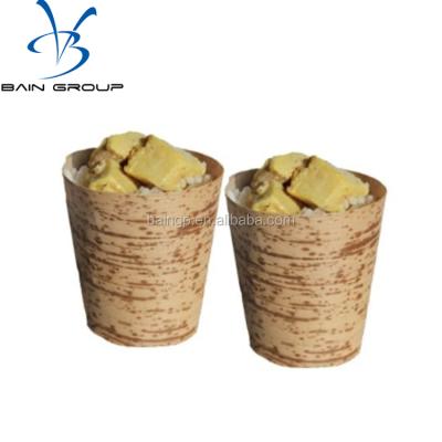 China Handcraft 100% Disposable Biodegradable Eco-friendly Compostable Small Bamboo Leaf Dessert Cup for sale