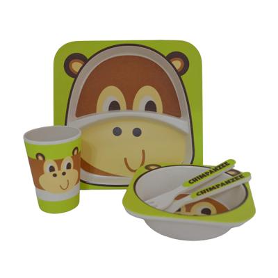 China Sustainable Bamboo Eco Friendly Kids Dinnerware And Cutlery Set For Kids for sale