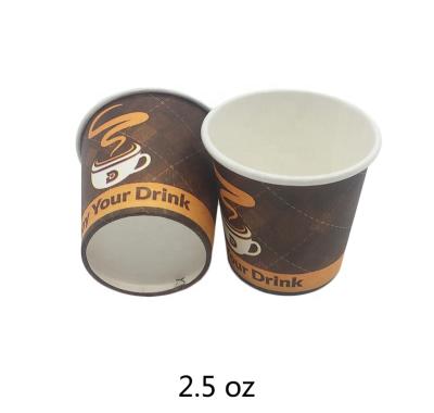 China Disposable 2.5oz Disposable Paper Cup For Coffee Paper Cups To Go for sale