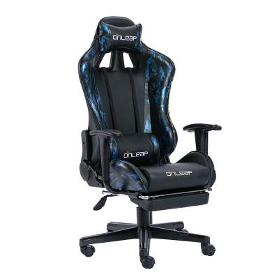 China (Size) 2020 Green Blue Adjustable High Back 180 Degree Gaming Chair Reincline Army Chair Footrest Computer Chair for sale