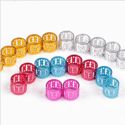 China Hair Braid Dreadlock Hair Beads Jewelry Rings Foil Hair Braid Decoration Accessories For Kids/Women Hair Cuffs for sale