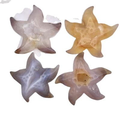 China Wholesale Natural Europe Star Agate Hand Carved Crystal Agate Geode Starfish For Sale for sale