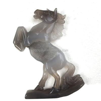 China Wholesale High Quality Natural Hand Cut Agate Crystal Horse Head Agate Geode From China For Home Decoration for sale