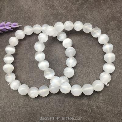 China Wholesale Europe bracelet healing gypum natural crystal bracelet cut selecite crystal bead for decoration for sale