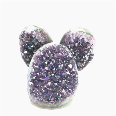 China Wholesale Europe Small Cave Amethyst Aura Amethyst Geode Geodes For Decoration for sale