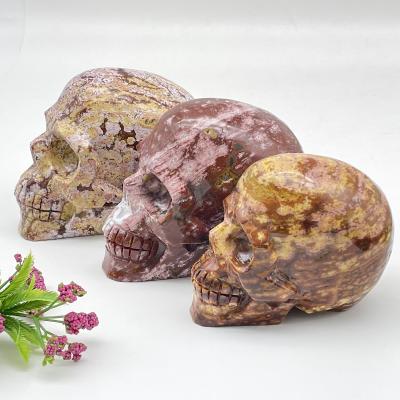 China Europe wholesale crystal skulls hand carved ocean jasper skulls crystal skulls for decoration for sale