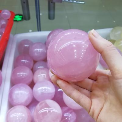 China China Rose Quartz Crystal Therapy Wholesale Natural Stone Polished Ball for sale