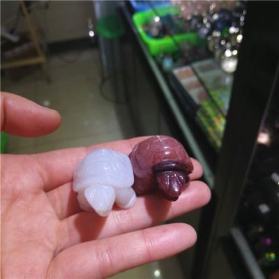 China China Wholesale Cute Tortoise Small Tortoise Hand Carved Crystal Stone for sale