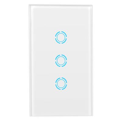 China 3G/4G/WiFi Home Remote Control Hotel Lamp Switch TUYA USA Smart Google Wifi Wall Touch Switch With Indicator Light for sale