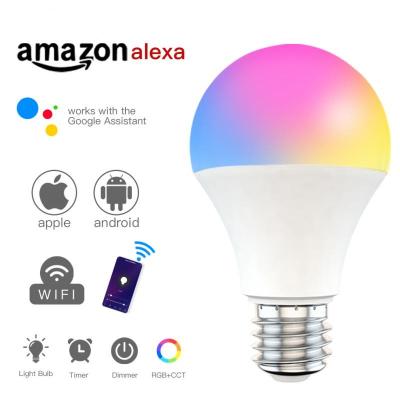 China Hot New Products Amazon Alexa Google Home IFTTT 2020 Smart Home Lighting Radio WIFI RGB LED Lights Wifi E27 Smart LED Bulb TUYA for sale