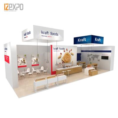 China IZEXPO FAST BUILD JUST 30MINS Customized 6*15m Exhibition Booth Design With Hang Banner for sale