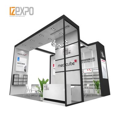 China IZEXPO 30MINS QUICK CONSTRUCTION 20x20 System Exhibition Trade Show Booth Fair Wooden Cosmetic for sale