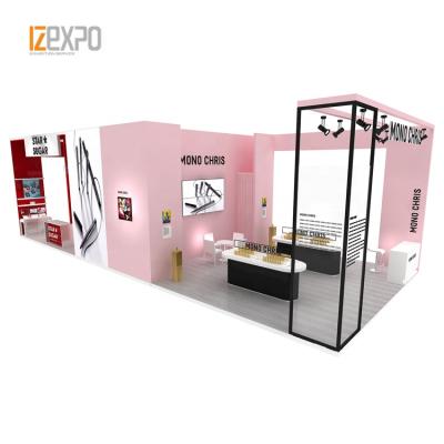 China IZEXPO QUICK BUILD fashion advertising exhibition booth pink design cosmetic just 30MINS for sale