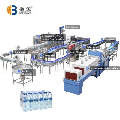 China Sleeve Labeling 20000BPH Automatic Complete Turnkey Bottled Water Filling Machine Equipment List PET Bottle Drinking Water Production Line for sale