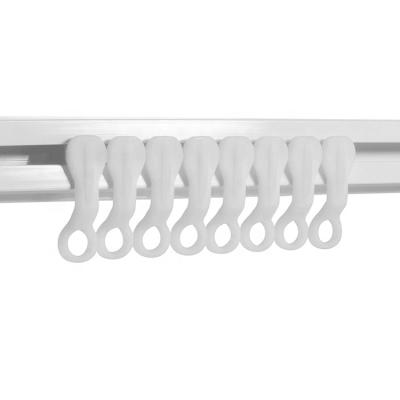 China Minimalist BMR Shower Curtain Hooks White Plastic Curtain Hook, Pack of 50 Curtain Glider Hooks for sale