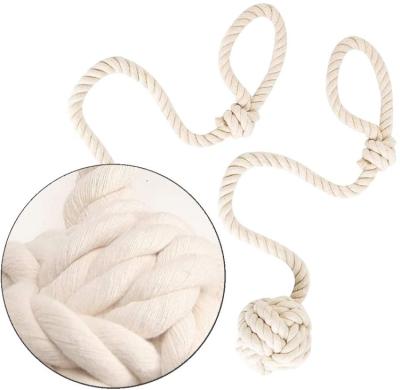 China Minimalist BMR Curtain Tiebacks, Indoor/Outdoor Holdback Curtain Cotton Natural Hand Knitting Rope for sale