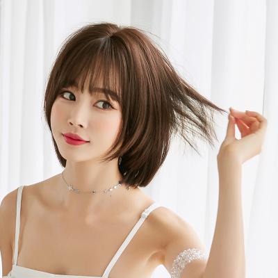 China Yiwu Factory Wholesale Shoulder Length Short Hair Styling Face Repair Natural Fluffy Synthetic Wig D3108 for sale