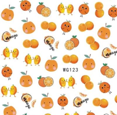 China Paper WG123-140 new Halloween fasten nail stickers INS pumpkin nail stickers plastic skull nail stickers for sale