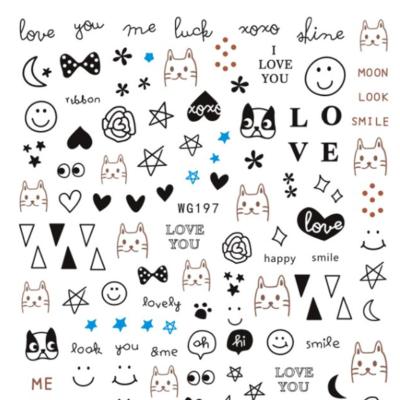 China WG197-217 style paper hot children's kana nail stickers cute cartoon nail stickers for sale