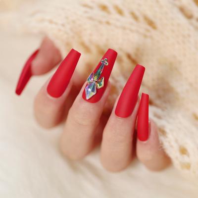 China Other JP Series Full Cover Wholesale Holiday Long Lobby Ballerina Coffin Shapes Pressed On Nails For Christmas Halloween for sale