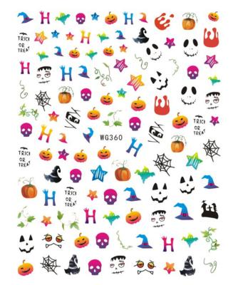 China WG346-360 Autumn Maple Leaf Turkey Nail Sticker Thanksgiving Nail Paper Sticker New Halloween 2021 Sticker for sale