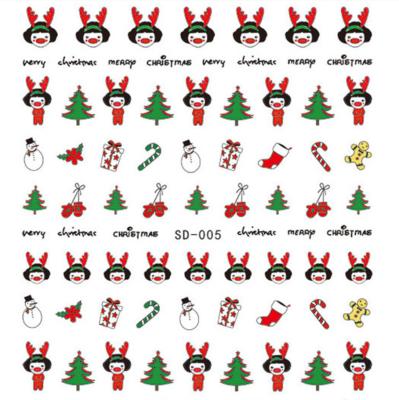 China New Snowman Nail Stickers Winter Snowflake Nail Stickers Christmas Strap Glue Nail Stickers Paper WG141-160 for sale