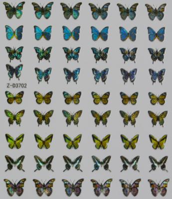 China Factory direct sales of paper 2021 small nail art butterfly new radium nail decals nail stickers for sale